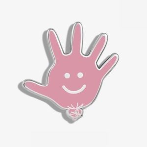 V Coterie Figs “Doug the Glove” enamel pin in pink (mineral mauve) NWT